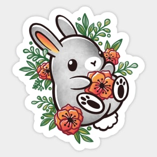 Floral cute bunny Sticker